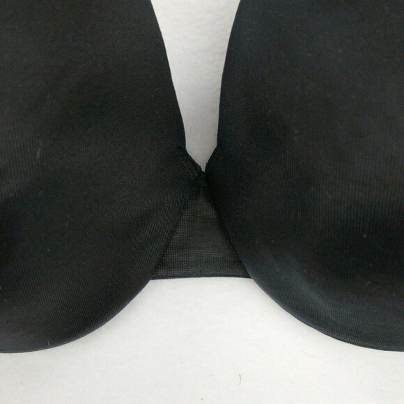 Lane Bryant Cacique Bra Smooth Satin Full Coverage Mesh U/W Size 42C Black - Picture 6 of 7